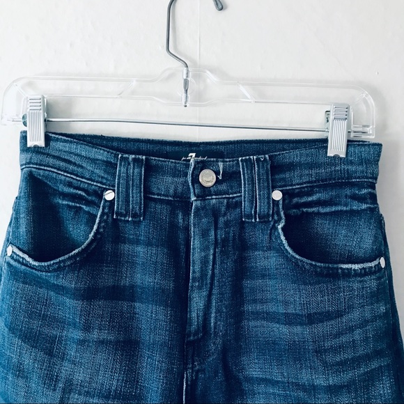 ✨HP✨7 FAM CULOTTES FLARE DENIM - Picture 4 of 7